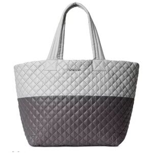 MZ Wallace Two Tone Grey Metro Tote Bag